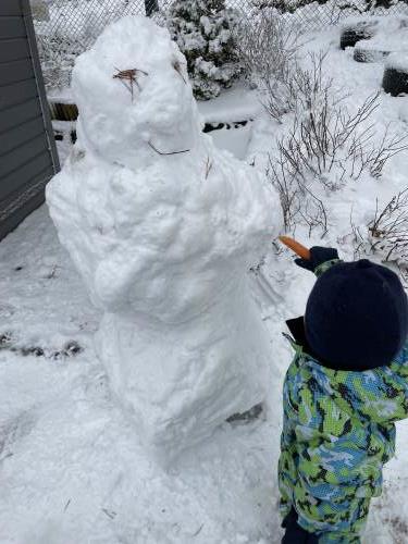 Det er gøy når snøen kommer.